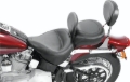 Picture of Mustang 00-15 Harley Softail Standard Rear Tire Wide Touring Solo Seat w/Driver Backrest - Black