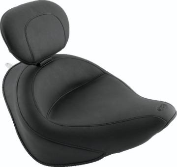 Picture of Mustang 06-17 Harley Softail Wide Tire (200mm) Wide Touring Solo Seat w/Driver Backrest - Black