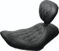 Picture of Mustang 11-17 Yamaha Stryker Standard Touring 2PC Seat w/Driver Backrest - Black