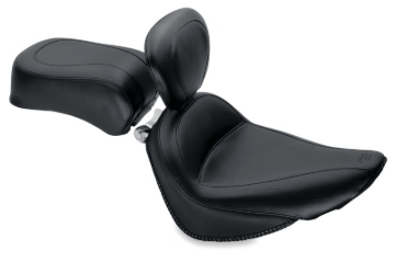 Picture of Mustang 00-15 Harley Softail Standard Rear Tire Standard Touring Solo Seat w/Driver Backrest - Black