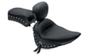 Picture of Mustang 84-06 Harley Standard Rear Tire Standard Touring Solo Seat w/Driver Backrest Studs - Black