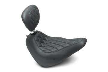 Picture of Mustang 18-21 Harley Softail Slim Wide Tripper Solo Seat w/Driver Backrest Diamond Stitch - Black