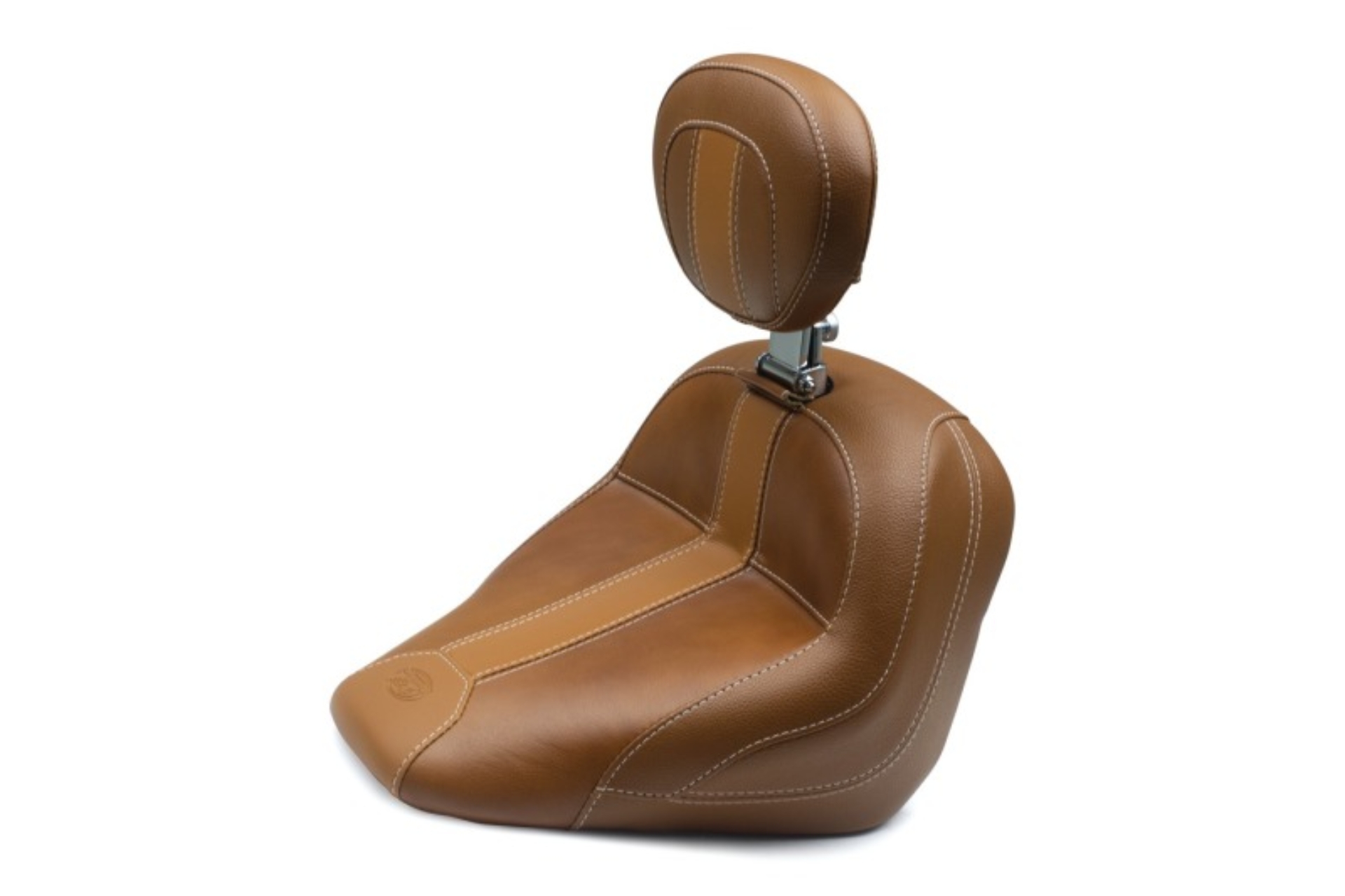 Picture of Mustang 15-21 Indian Scout Standard Touring Solo Seat w/Driver Backrest - Brown