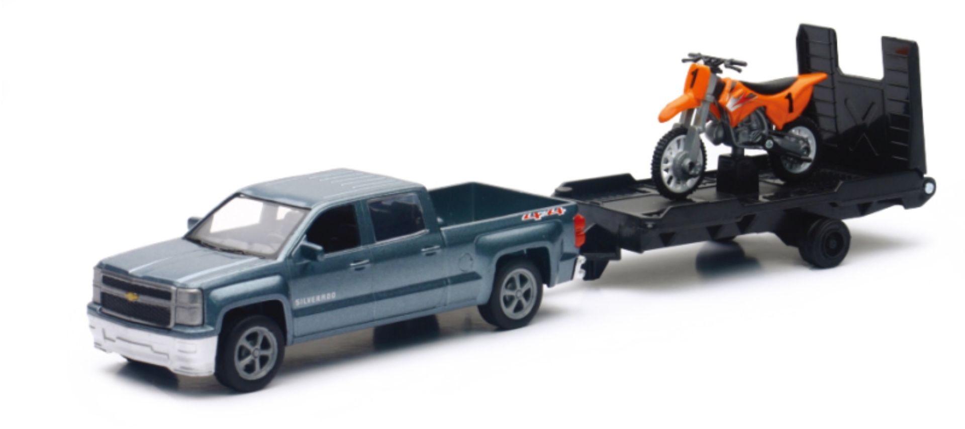 Picture of New Ray Toys Chevy Silverado Pickup with Dirt Bike/ Scale - 1:43