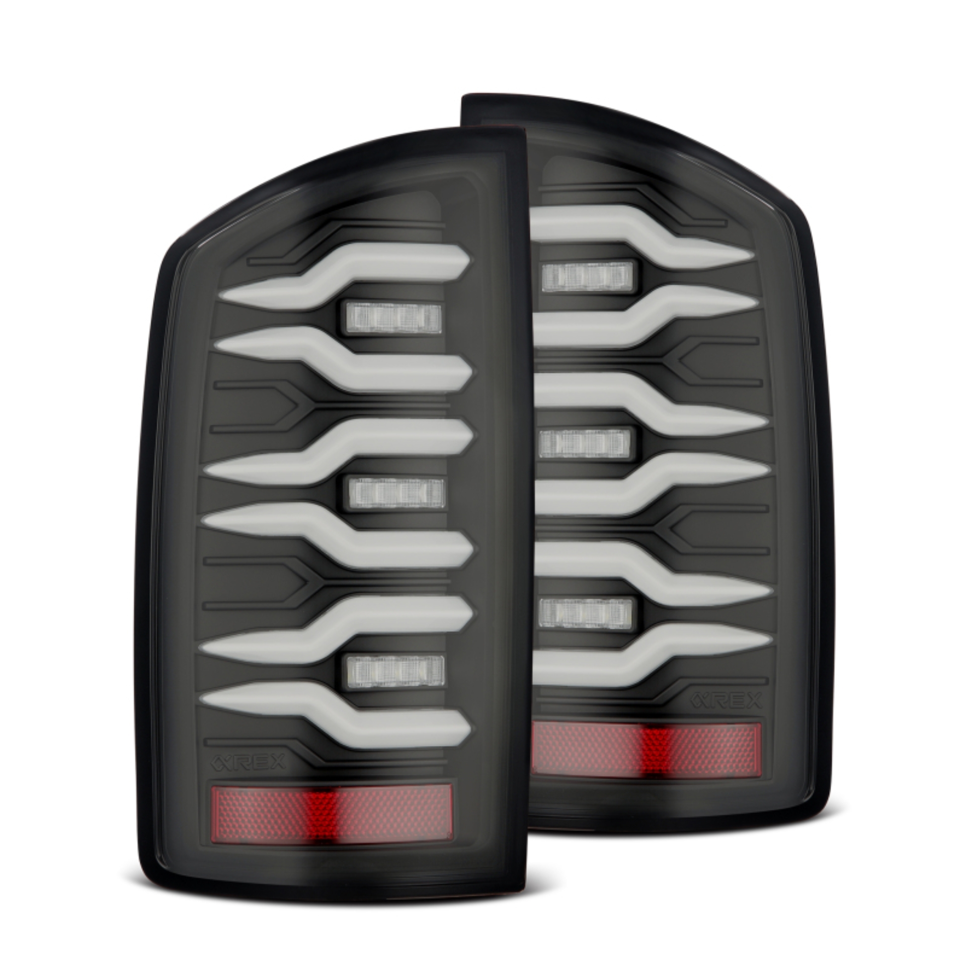 Picture of AlphaRex 02-06 Dodge Ram 1500/03-06 Dodge Ram 2500+3500 Luxx-Series LED Tail Lights (Pair) Black