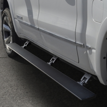 Picture of Go Rhino 19-24 Ram 1500 Quad Cab 4dr E1 Electric Running Board Kit (No Drill) - Tex. Blk