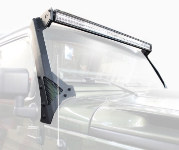 Picture of Go Rhino 07-18 Jeep Wrangler JK/JKU (Ex Mjve/392/4xe) Windshield Light Bar Mount Brkt - 50in Sgl Row