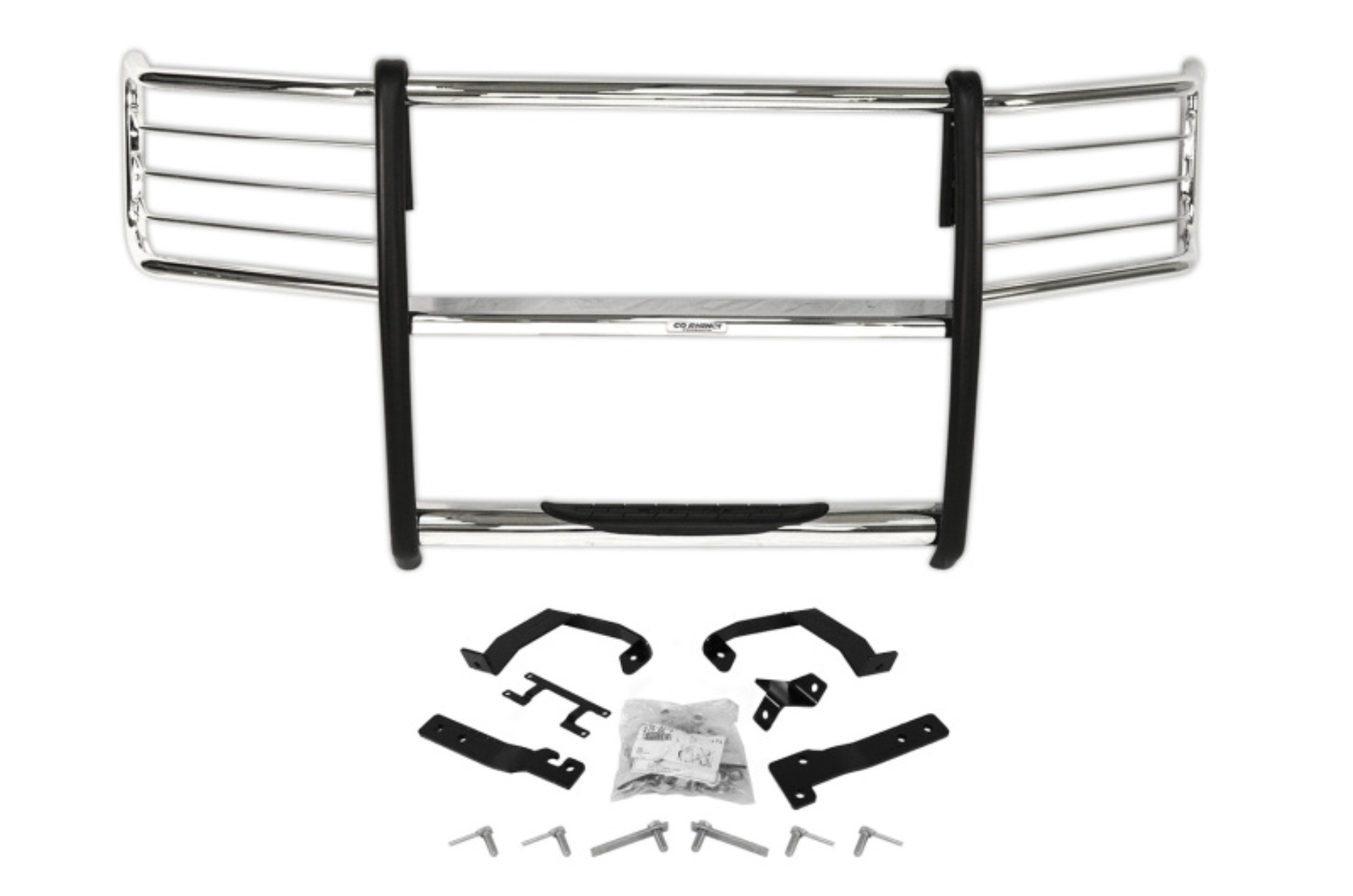 Picture of Go Rhino 15-17 Ford F-150 (Excl. ACC Models) 3000 Series StepGuard Center Grille + Brsh Grd - Chrome