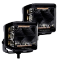 Picture of Go Rhino Xplor Blackout Combo Series Cube Sideline LED Flood Lights w/Amber 4x3 - Blk (Pair)