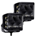 Picture of Go Rhino Xplor Blackout Series Cube LED Sideline Flood Light Kit (Surface Mount) 4x3 - Blk (Pair)