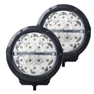 Picture of Go Rhino Xplor Bright Series Round LED Driving Light Kit w/DRL (Surface Mount) 6in - Blk (2 pc)