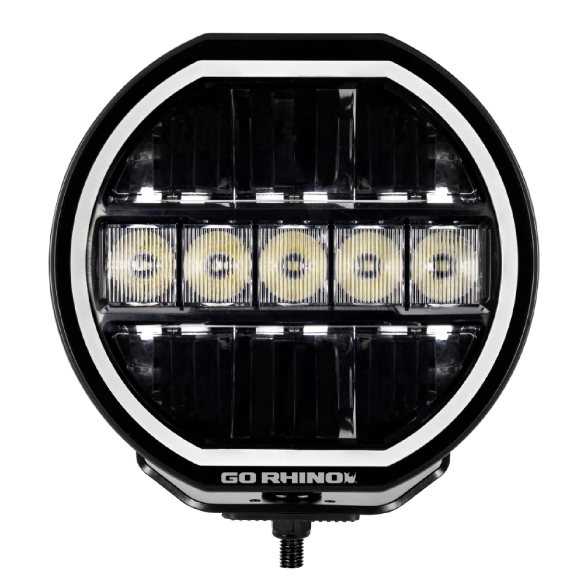 Picture of Go Rhino Xplor Blackout Series Maxline LED Hi/Low Beam w/Multi DRL (Surface Mount) 7in. - Blk