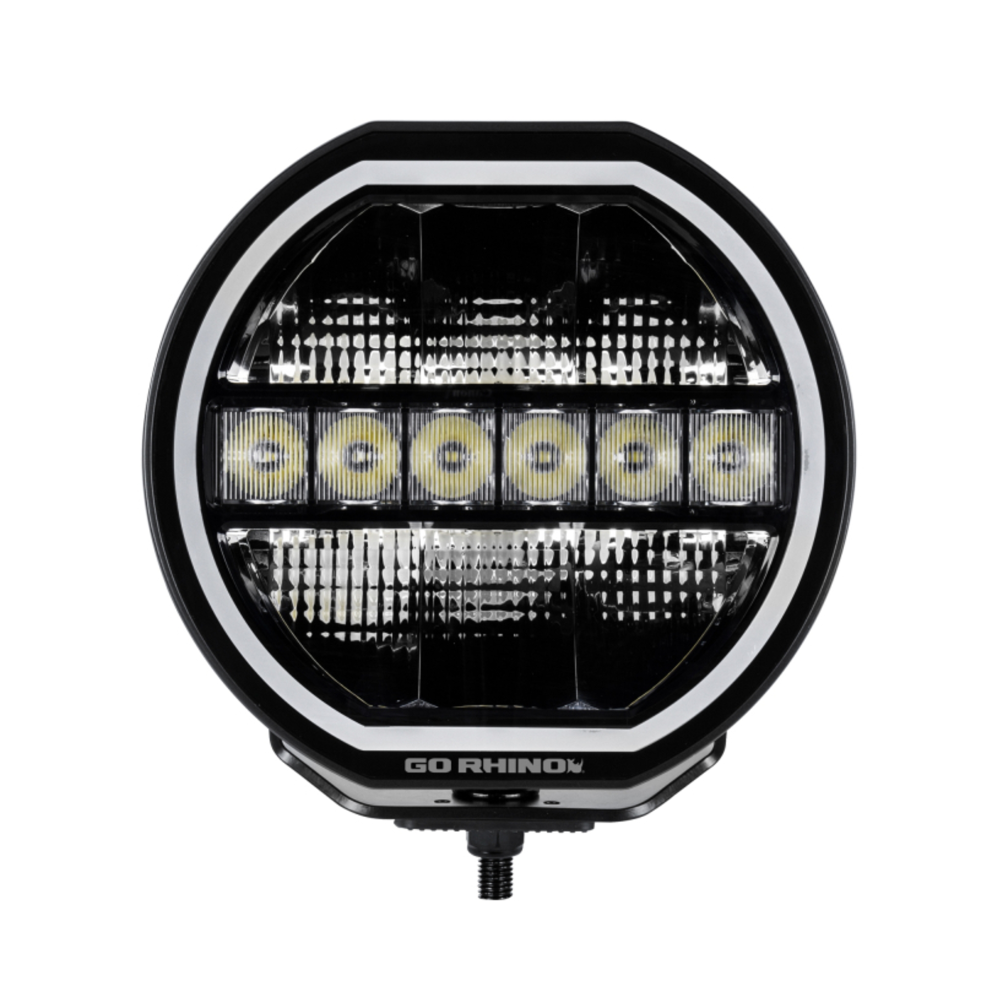 Picture of Go Rhino Xplor Blackout Series Maxline LED Hi/Low Beam w/Multi DRL (Surface Mount) 9in. - Blk