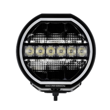 Picture of Go Rhino Xplor Blackout Series Maxline LED Hi/Low Beam w/Multi DRL (Surface Mount) 9in. - Blk