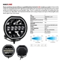 Picture of Go Rhino Xplor Blackout Series Maxline LED Hi/Low Beam w/Multi DRL (Surface Mount) 7in. - Blk