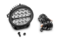 Picture of Go Rhino Xplor Blackout Series Round LED Spot Light Beam w/DRL (Surface/Thread Stud Mnt) 7in. - Blk
