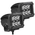 Picture of Go Rhino Xplor Bright Series Rectangle LED Spot Light Kit (Surface/Thread Stud Mnt) 4x3 - Blk (Pair)