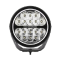Picture of Go Rhino Xplor Blackout Series Round LED Driving Light w/DRL (Surface/Threaded Stud Mnt) 7in. - Blk