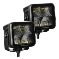Picture of Go Rhino Xplor Blackout Series Cube LED Flood Light Kit (Surface/Threaded Stud Mnt) 3x3 - Blk (Pair)