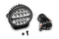 Picture of Go Rhino Xplor Blackout Series Round LED Driving Light w/DRL (Surface/Threaded Stud Mnt) 7in. - Blk