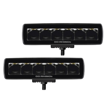 Picture of Go Rhino Xplor Blackout Series Sixline LED Spot Light Kit (Surface/Threaded Stud Mount) - Blk (Pair)