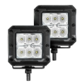 Picture of Go Rhino Xplor Bright Series Cube LED Flood Light Kit (Surface/Threaded Stud Mount) 3x3 - Blk (Pair)