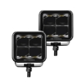 Picture of Go Rhino Xplor Blackout Series Cube LED Spot Light Kit (Surface/Threaded Stud Mnt) 2x2 - Blk (Pair)