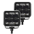 Picture of Go Rhino Xplor Blackout Series Cube LED Spot Light Kit (Surface/Threaded Stud Mnt) 3x3 - Blk (Pair)