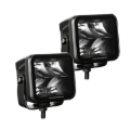 Picture of Go Rhino Xplor Blackout Series Cube LED Spot Light Kit (Surface/Threaded Stud Mnt) 2x2 - Blk (Pair)