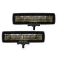 Picture of Go Rhino Xplor Blackout Series Sixline LED Flood Light Kit (Surface/Threaded Stud Mnt) - Blk (Pair)