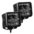 Picture of Go Rhino Xplor Blackout Series Cube LED Spot Light Kit (Surface/Threaded Stud Mnt) 3x3 - Blk (Pair)