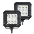 Picture of Go Rhino Xplor Bright Series Cube LED Spot Light Kit (Surface/Threaded Stud Mount) 3x3 - Blk (Pair)