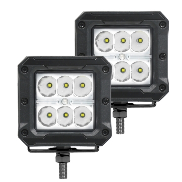 Picture of Go Rhino Xplor Bright Series Cube LED Spot Light Kit (Surface/Threaded Stud Mount) 3x3 - Blk (Pair)