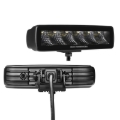 Picture of Go Rhino Xplor Blackout Series Sixline LED Flood Light Kit (Surface/Threaded Stud Mnt) - Blk (Pair)