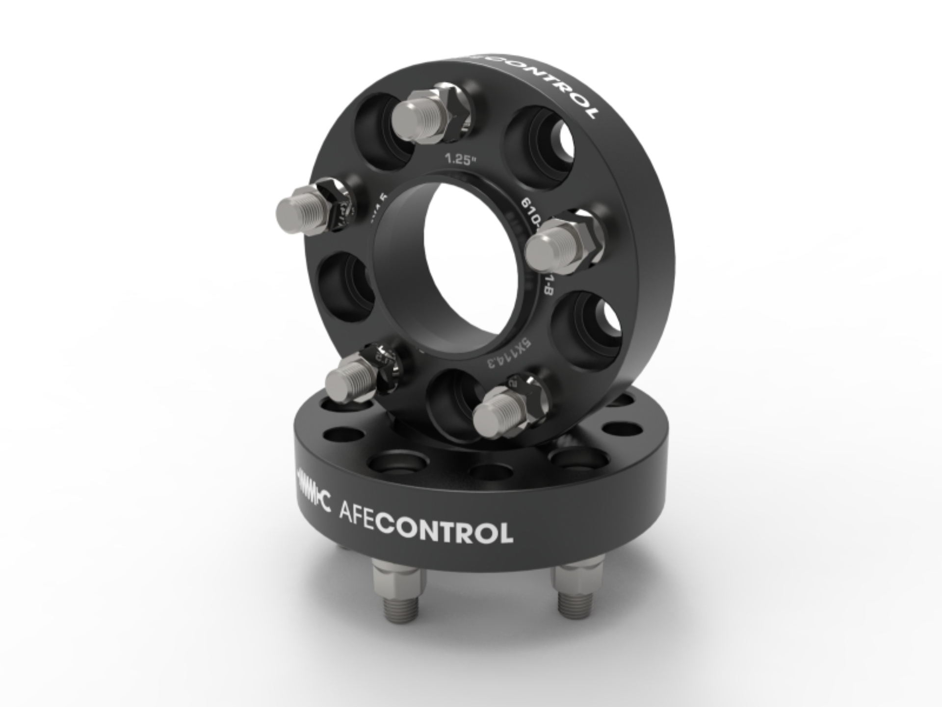 Picture of aFe CONTROL Billet Aluminum Wheel Spacers 5x114.3 CB70.5 1.25in - 15-24 Ford Mustang/20-23 Explorer