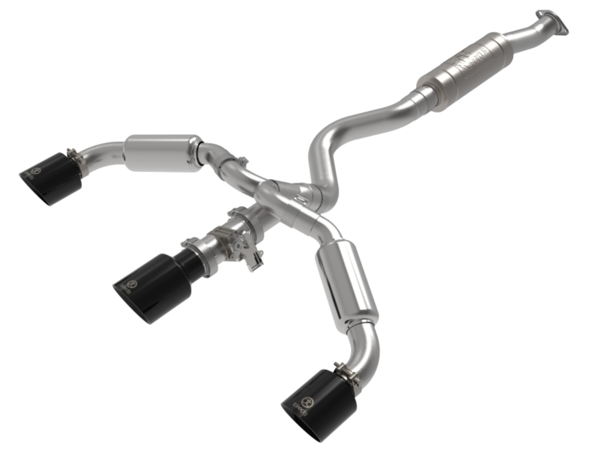 Picture of aFe 23-24 Toyota GR Corolla L3 1.6L (t) Gemini XV 3in to 2-1/2in Cat Back Exhaust w/ Black Tips