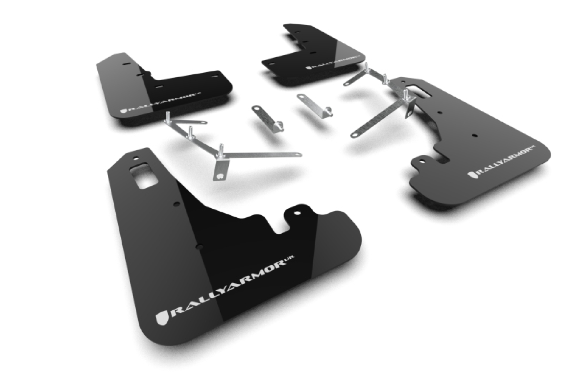 Picture of Rally Armor RAL UR Blk Flap/Wht Logo Mud Flaps - MF99-UR-BLK-WH