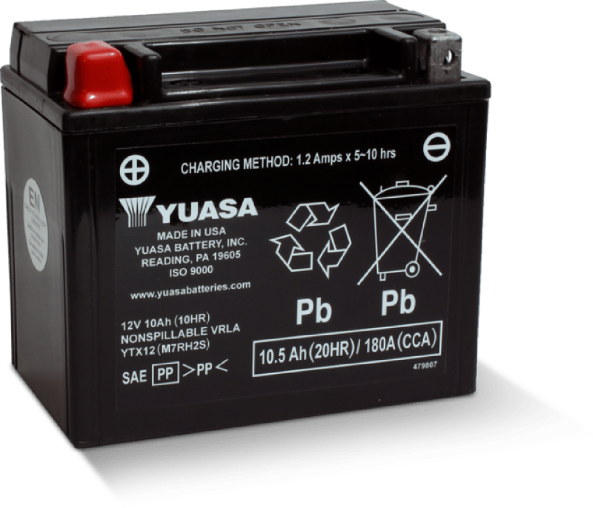 Picture of Yuasa YTX12 Maintenance Free AGM 12-Volt Battery