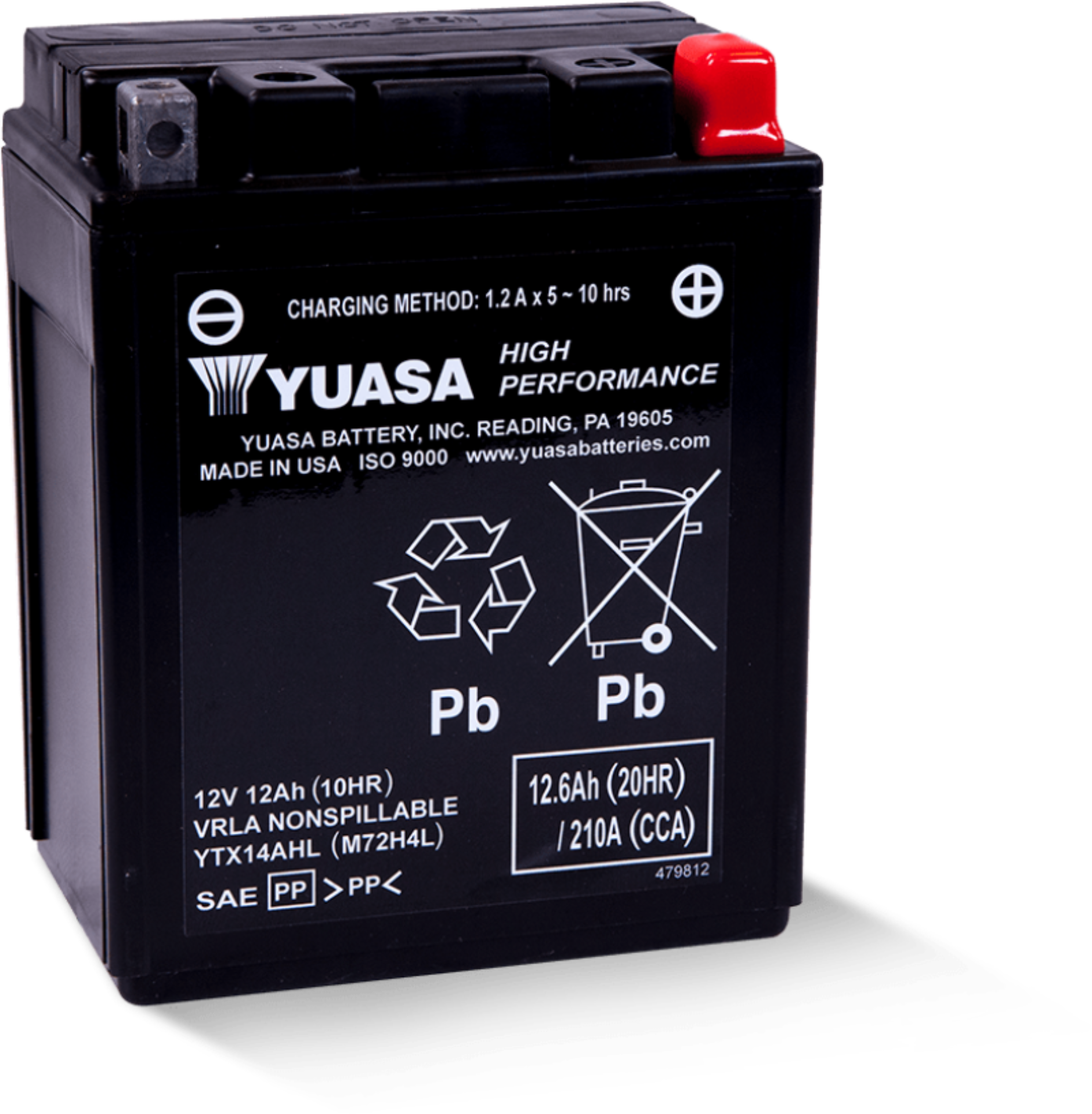 Picture of Yuasa YTX14AHL Maintenance Free AGM 12-Volt Battery
