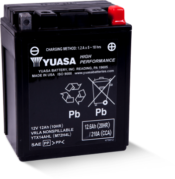 Picture of Yuasa YTX14AHL Maintenance Free AGM 12-Volt Battery