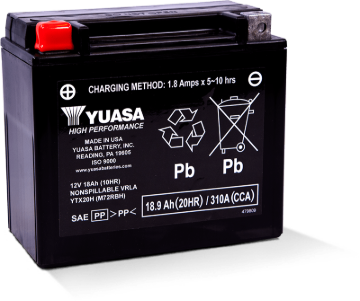 Picture of Yuasa YTX20H Maintenance Free AGM 12-Volt Battery
