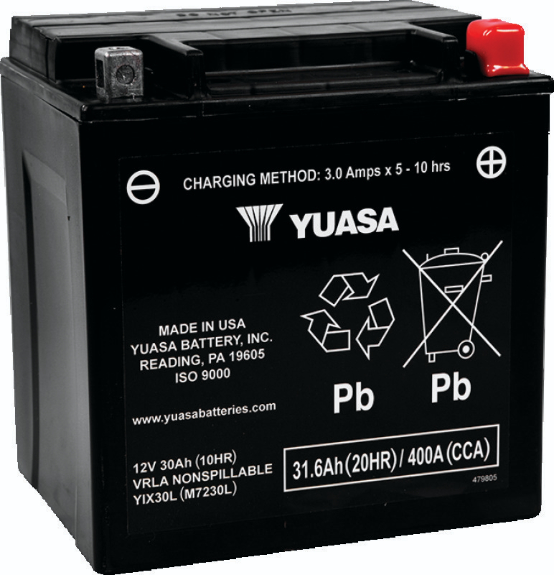 Picture of Yuasa YIX30L Maintenance Free AGM 12-Volt Battery