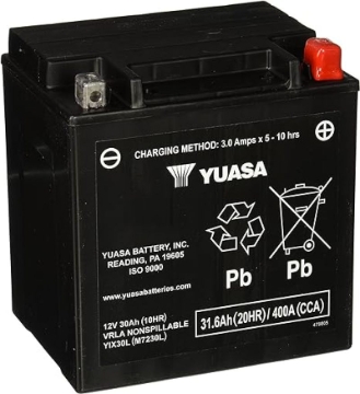Picture of Yuasa YIX30L-PW Maintenance Free AGM 12-Volt Battery