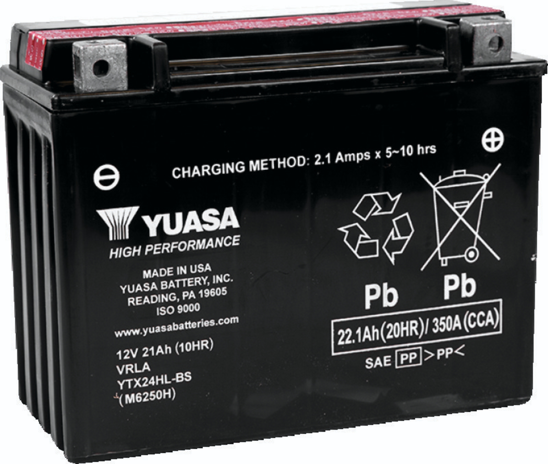Picture of Yuasa YTX24HL-BS High Performance Maintenance Free AGM 12-Volt Battery w/Bottle