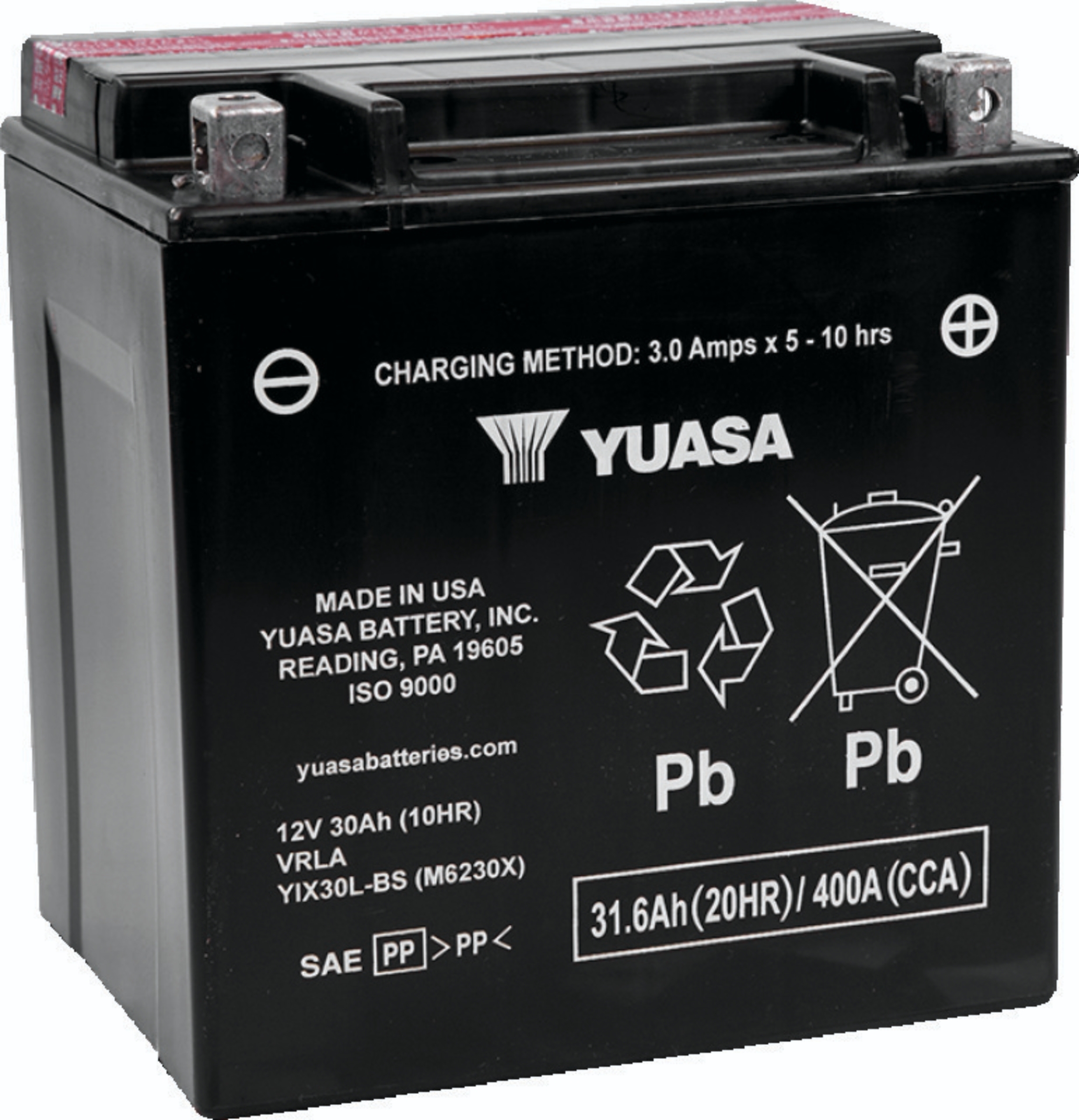 Picture of Yuasa YIX30L-BS-PW High Performance Maintenance Free AGM 12-Volt Battery w/Bottle