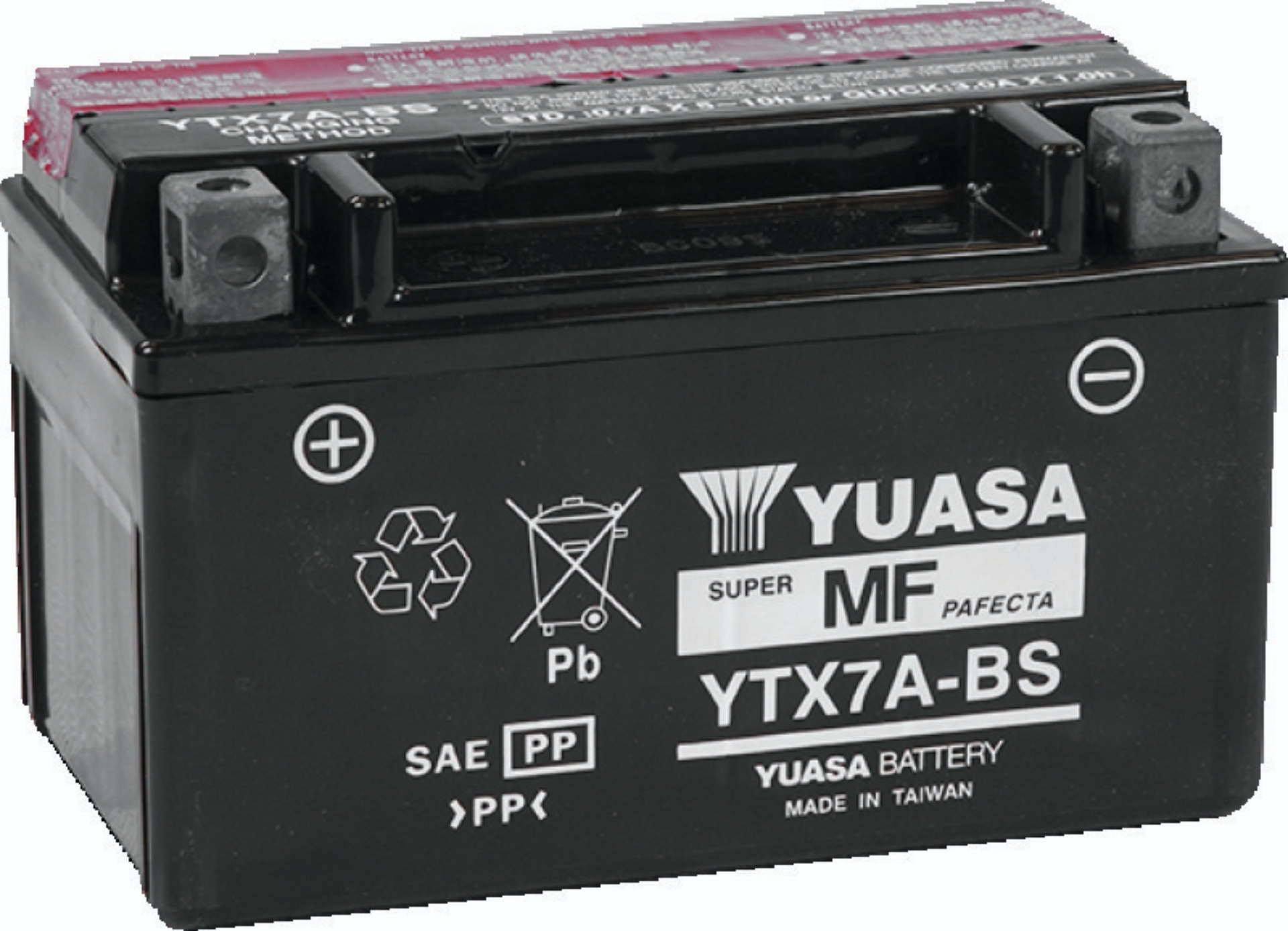 Picture of Yuasa YTX7A-BS Maintenance Free AGM 12-Volt Battery w/Bottle