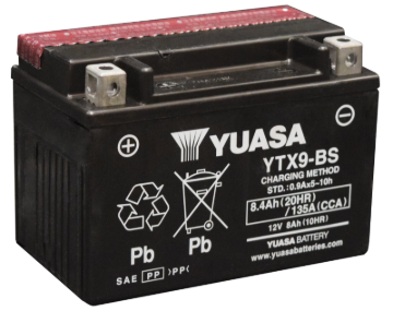 Picture of Yuasa YTX9-BS Maintenance Free AGM 12-Volt Battery w/Bottle