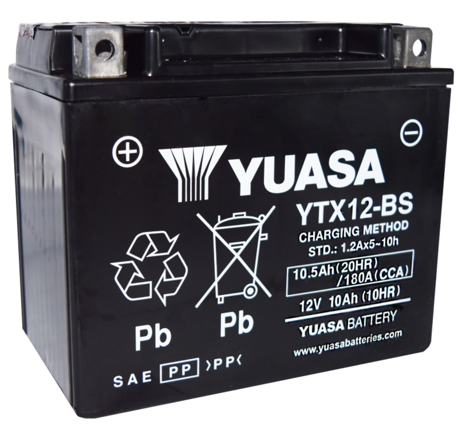 Picture of Yuasa YTX12-BS Maintenance Free AGM 12-Volt Battery w/Bottle