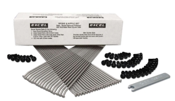 Picture of Excel Front Spoke/Black Nipple Set (w/ Wrench) - 9 Gauge / 36 Qty - Black
