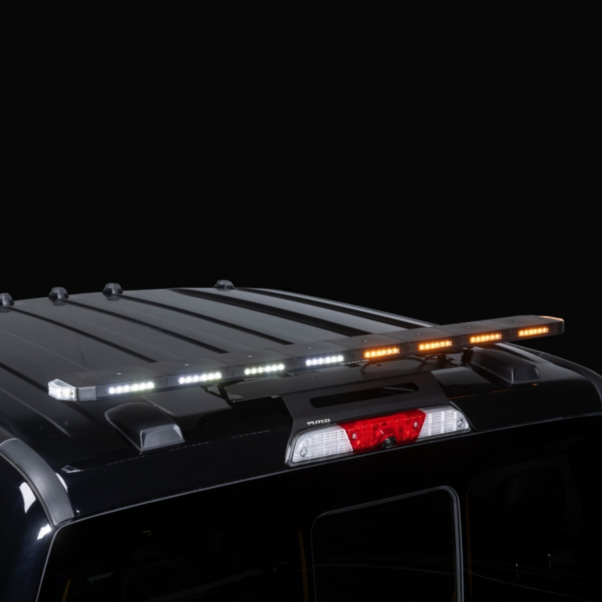 Picture of Putco 48In Universal 48In Tri Color Hornet Light (Amber/Blue/White) - LED Stealth Rooftop Strobe Bar